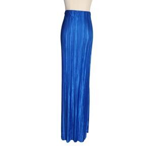 NWT PrettyLittleThing Plus Blue High Waisted Plisse Maxi Skirt UK Size 20 US 16